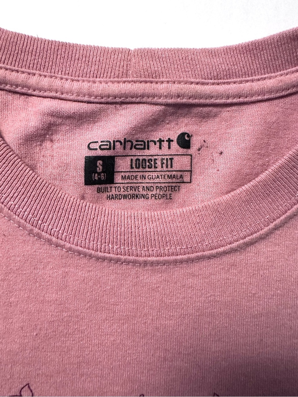 Carhartt Womens Loose Fit Heavyweight Floral Logo T-shirt pink size small - Picture 4 of 8